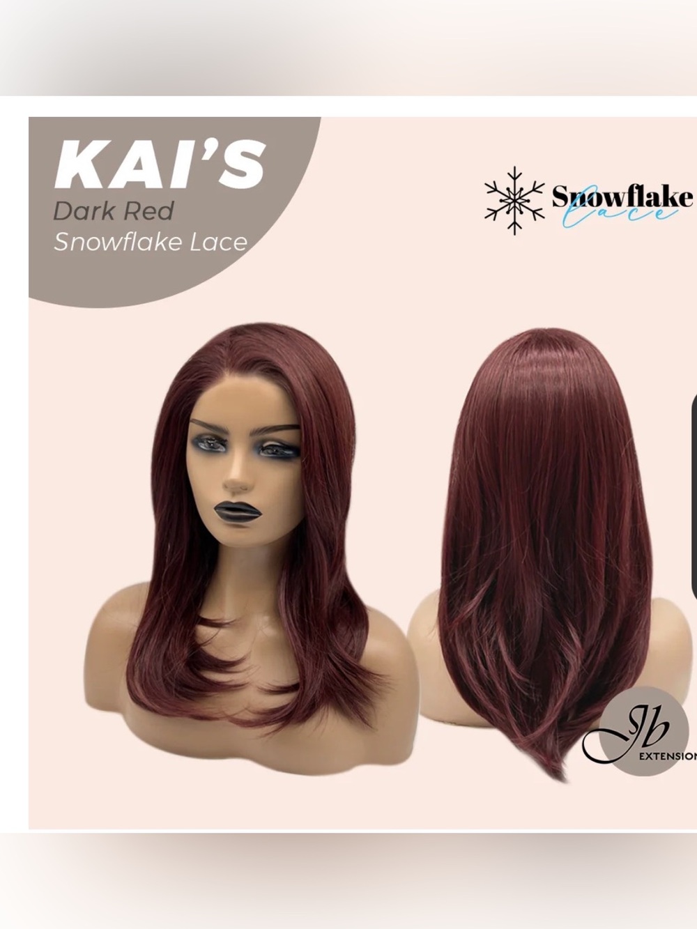 Snowflake Lace Women's Wig in Dark Red - Sleek Layered Style